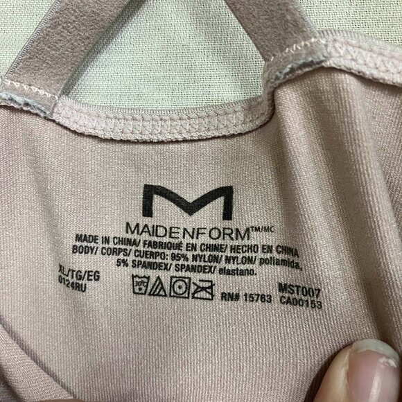 Maidenform Women's XL Blush Shapewear Seamless Mid Thigh Bodysuit Light Shaping - Picture 12 of 15